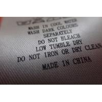 China Washable Screen Printing Ribbon Care Woven Clothing Labels For Polo Shirt，Coat，Pants factory