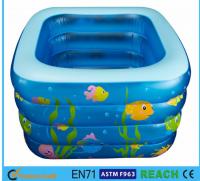 China Square Inflatable Swimming Pool Sea Animal Printing Easy Setting Up For Kids Toy factory