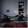 China Blue Linen Upholstery Sofa Set , Elegant Lounge Chairs Italian Style factory