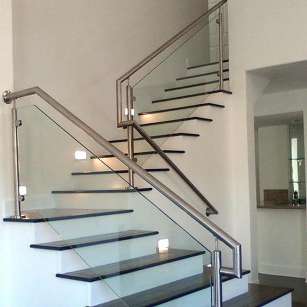 Quality Balcony Clear Toughened Glass Stair Handrail For Indoor Outdoor Stairs for sale