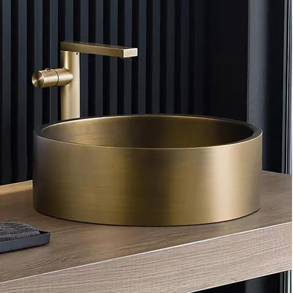 Quality Bronze Color Table Top Bathroom Sink SUS304 Stainless Steel Material for sale