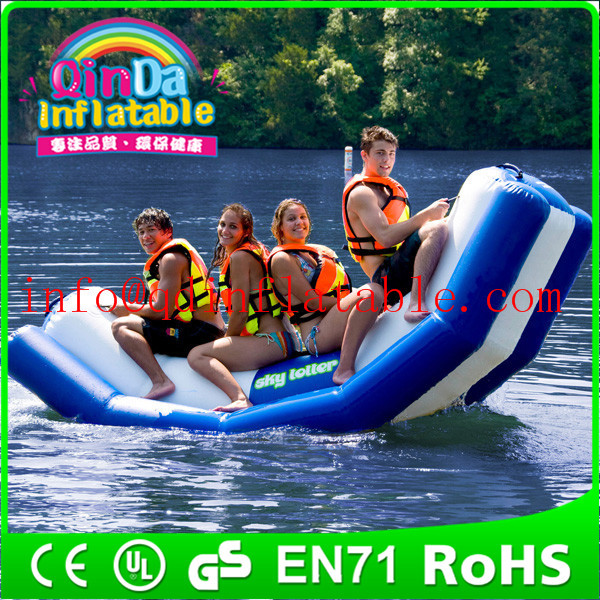 China Inflatable floating water seesaw pool seesaw for toddlers inflatable floating water game factory