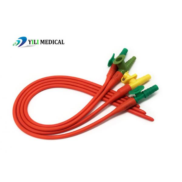 Quality Rubber Latex Disposable Suction Catheter Red color Practical F5-F14 for sale