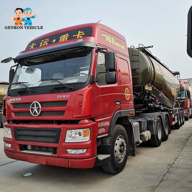 China 3 axles 12 wheels 45tons 55tons powder dry bulk cement fly ash tank truck trailer export to Ghana, Guinea, Uganda, Sudan for sale