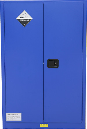 Quality 3-Point Self-Latching Blue Corrosive Storage Cabinet For Hydrochloric Acid Non for sale