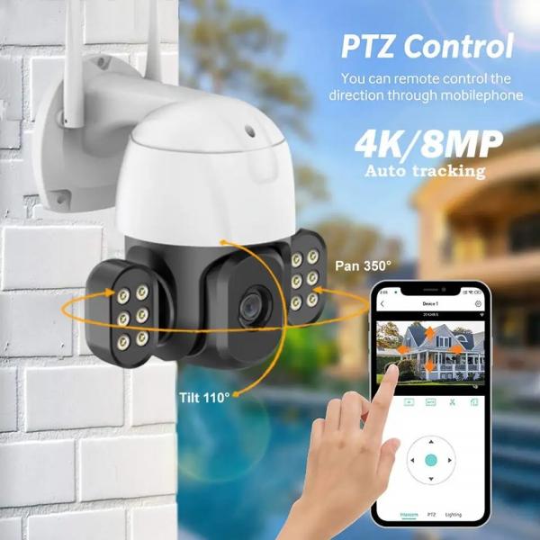 Quality 8MP Wireless 4K CCTV Security Camera Full UHD PTZ ABS Material for sale