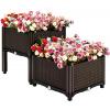 Quality Mobile Plastic Raised Planters On Legs 50*50*27CM For Vegetable Planting for sale