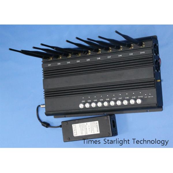 Quality 3G 4G LTE Cell Phone Jammer Wireless Signal Blocker With 10 Antenna RF Output for sale