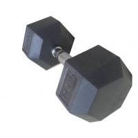 Quality 2.5kg - 50kgs Gym Workout Dumbbells , Black Color Rubber Hexagon Dumbbells for sale