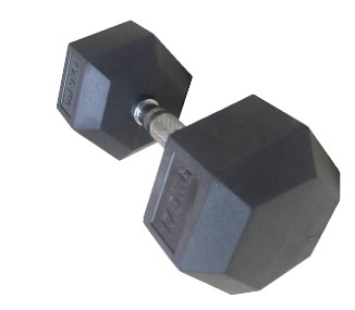 Quality 2.5kg - 50kgs Gym Workout Dumbbells , Black Color Rubber Hexagon Dumbbells for sale