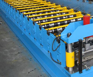 Color PPGI Trapezodial Steel Roof Roll Forming Machine Building , Roofing Roll Formers