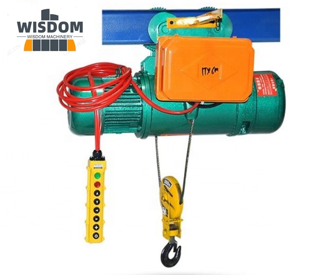 China 3000kg Electric Wire Rope Hoist Cd Md Hanging Construction 3 Ton for sale