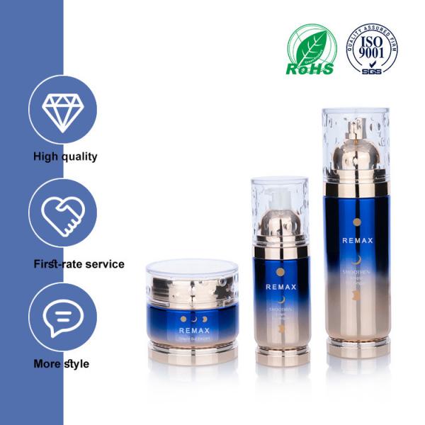 Quality 120ml Blue Gradient Cosmetic Packaging Bottle Glass Empty Skincare Bottles For for sale