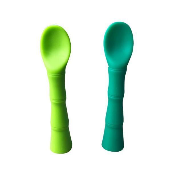 Quality Plain BPA Free Baby Silicone Products Bamboo Spoon Customized Sizes for sale