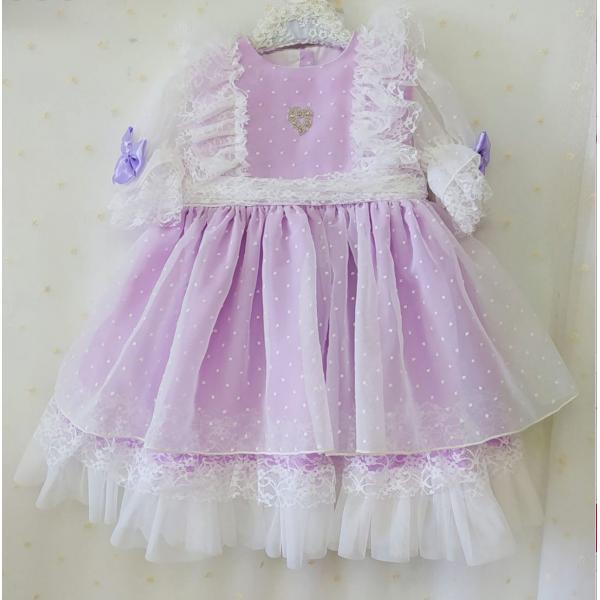 Quality Purple Color Princess Dress Boutique 100% Cotton Casual for sale