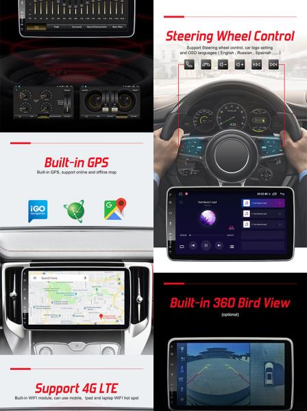Universal Car Stereo 12.3inch Car Radio With Full Fitted IPS 1920*720 Screen Support Gesture Control Functions