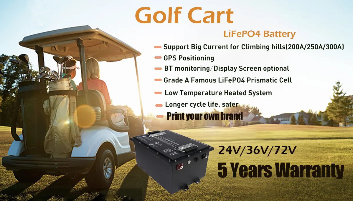 China Smart Lithium Golf Cart Battery 51.2V 48V 100Ah 200Ah lifepo4 Golf Cart Electric 48volt Batteries Golf Car Battery Pack factory