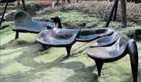 China Contemporary Stainless Steel Sculpture Mirror Polished Metal Lawn Art Style factory