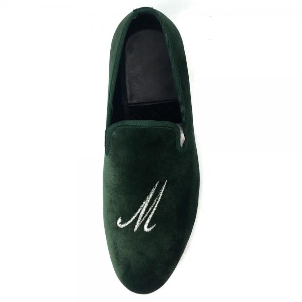 Quality Luxury Green Rubber Outsole Suede Slip On Shoes , Mens Suede Moccasins Good Handmade for sale