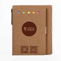 China Brown Personalised Stationery Notebooks / Personalized Notebook With Sticky Notes factory