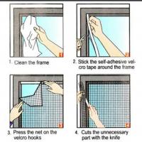 Quality DIY Polyester Window Mosquito Net Kit Velcro Hook Fastner Fly Screen For Window for sale