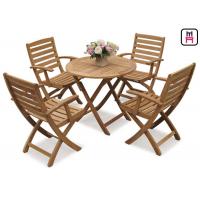 China Rectangle / Round / Square Folding Table And Chairs Solid Wood Garden Furniture Sets  factory