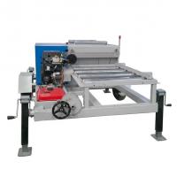 China 27HP Petrol powered Automatic Twin Blade Board Cutting Wood Edger Saw Machine with wheels for mobile factory