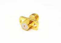 China Microstrip Series Female 2 Holes Brass Gold Plated Flange Mount SMA Connector factory
