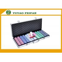 China 500 Ct Striped Dice 11.5 Gram Poker Chips Sets W / Aluminum Case factory