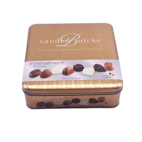 Quality Square Assorted Decorative Chocolate Tin Box With Lid Recyclable for sale