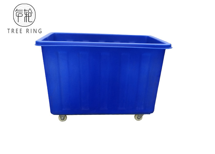 China Customized Rotational Molding 300kg Recycling Plastic Laundry Storage Cart With Insert factory