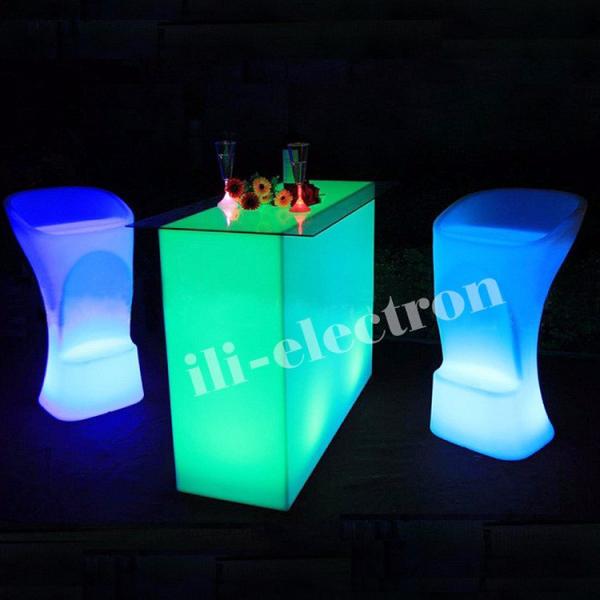 Quality Illuminated Lighted Cocktail Tables , LED Light Up Tables For Night Club Lounge for sale