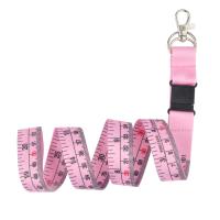 China Pink Soft Cloth Tape Measure Lanyard Easy To Carry Work ID Card Light Weight Precise Measurement Tool factory