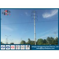 Quality Transmission Line Project Electrical Power Pole , Metal Utility Pole 220KV Q345 for sale