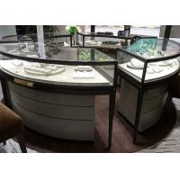 China Bronze Stainless Steel Jewelry Store Showcases Arc Shape With Bottom Cabinet factory