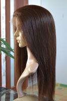 China Beautiful Natural Looking Silky Straight Indian Remy Hair Hand Tied Full Lace Wig factory