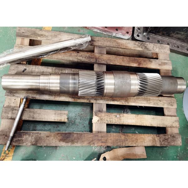 Quality SAE 4340 Steel Doubel Helical Gear Shaft 8 Module Helical Pinion Shaft for sale