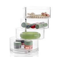 China PS Plastic Cosmetic Display Box Storage With Cover Desktop Jewelry Ear Stud Rack Shooting Props factory