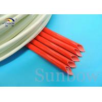 China Iron oxide red braided sleeving products , High Temperature Fiberglass Sleeving factory