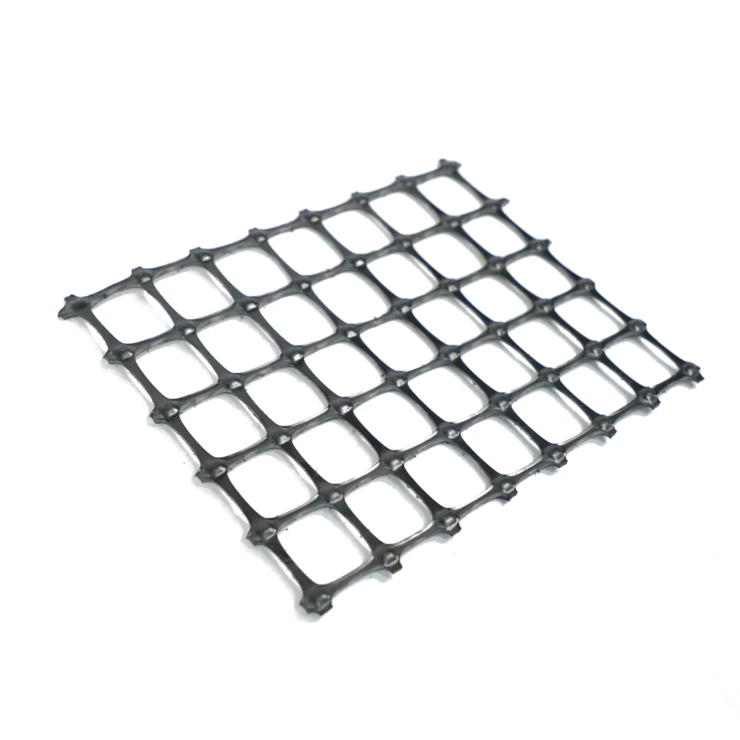 Factory ISO Soil Slope Walls Reinforcement High Strength Polyester Black Geogrid 50-50kn Gravel Grid