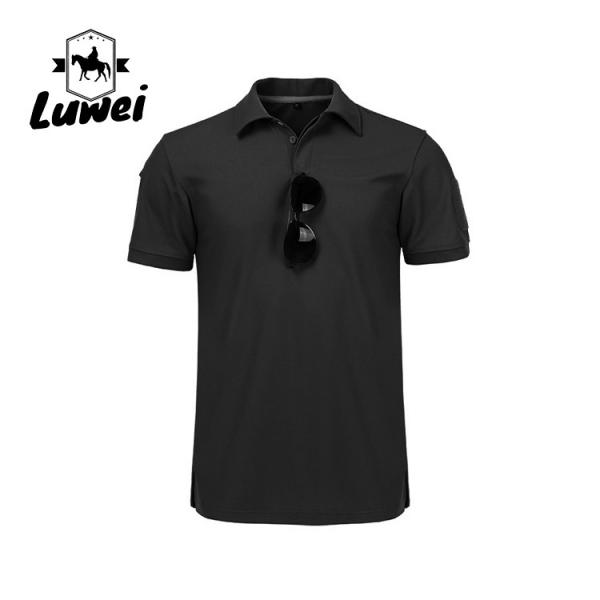 Quality Knitted Polyester Cotton Polo T Shirts Breathable Short Sleeve For Men for sale
