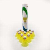 Quality 12 PACK Yellow White PU Cork Olympic Badminton Shuttlecock For Training for sale