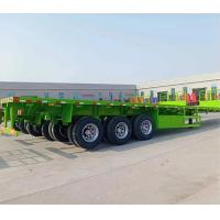 China Q345B Semi Flatbed Trailer For Hauling Cargo Side Wall Removable Or Fixed 24v Electrical System factory