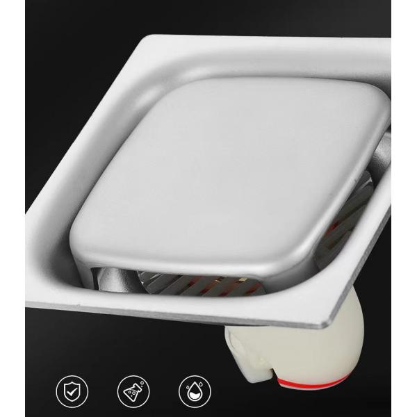 Quality 4 Inch Square Commercial Stainless Steel Floor Drains For Kitchen Bathroom for sale