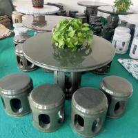 China Chinese Style Natural Granite Stone Outdoor Garden Stone Table Round Shape factory