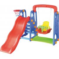 China CE standard kindergarten kids toys indoor plastic slide with swing set for sale