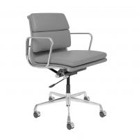 China Modern Leather Office Chair / Low Back Soft Pad Office Manager Chair In Grey factory