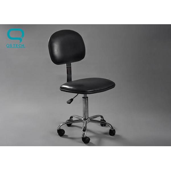 Quality Black / Blue PU Leather Lab Chairs With Wheels 400-600mm Adjustable Height for sale