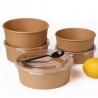 China 750ML Disposable Brown Kraft disposable Paper Salad Bowl With PET Lid factory