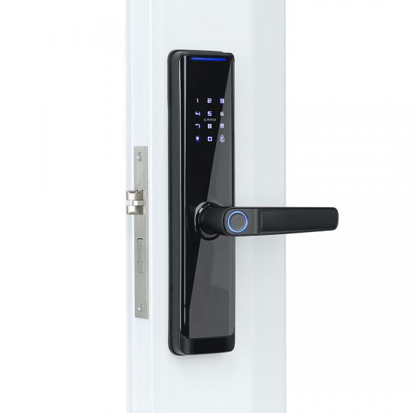 Quality Black Tuya APP Smart Lock Fingerprint / Smart Code Door Lock for sale